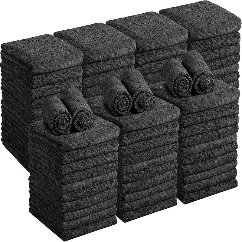 Photo 1 of 48 Packs of Bleach Proof Towels Microfiber Absorbent Salon Towels Bleach Resistant Salon Hand Towels for Gym, Bath, Spa, Shaving, Shampoo, Home Hair Drying, 16 x 28 Inches (Black)
