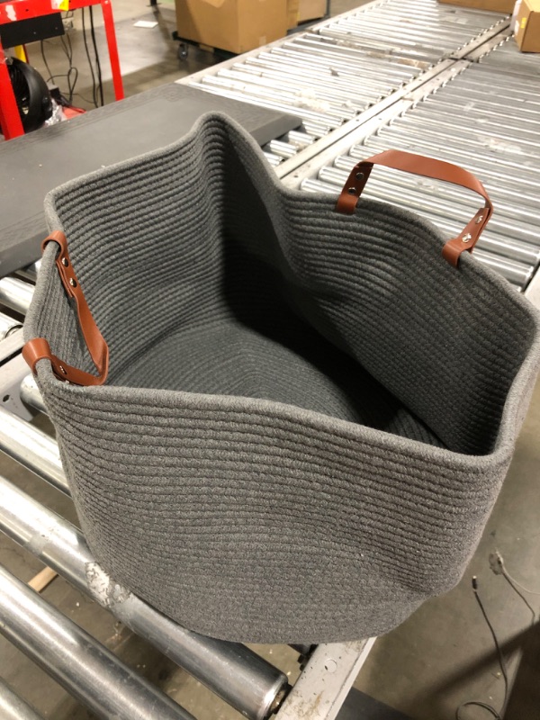 Photo 2 of 2Pc Dark Grey Knitted Laundry Baskets 