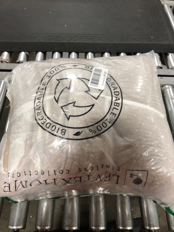 Photo 1 of Levtex Home - Cross Stitch Quilt Set - 100% Cotton - King/Cal King Quilt (106x92in.) + 2 King Shams (36x20in.) - Taupe Quilt with White Contrast Stitching
