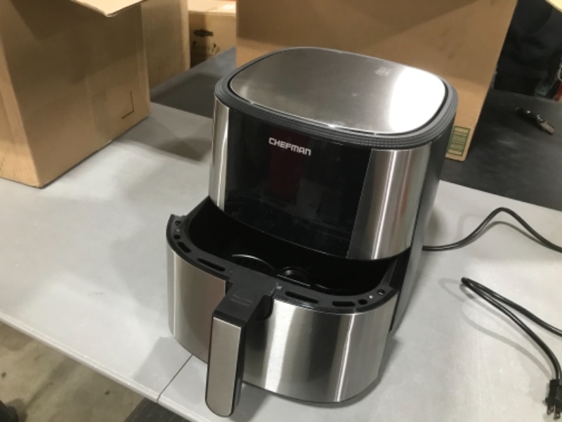 Photo 4 of Chefman TurboTouch Air Fryer, The Most Compact And Healthy Way To Cook Oil-Free, One-Touch Digital Controls And Shake Reminder For The Perfect Crispy And Low-Calorie Finish
