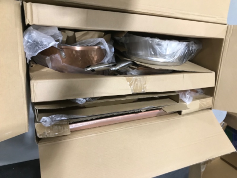 Photo 1 of Gotham Steel Hammered Copper Collection – 15 Piece Premium Cookware & Bakeware Set with Nonstick Coating, Aluminum Composition– Includes Fry Pans, Stock Pots, Bakeware Set & More, Dishwasher Safe 15 Piece Set Cookware Set
