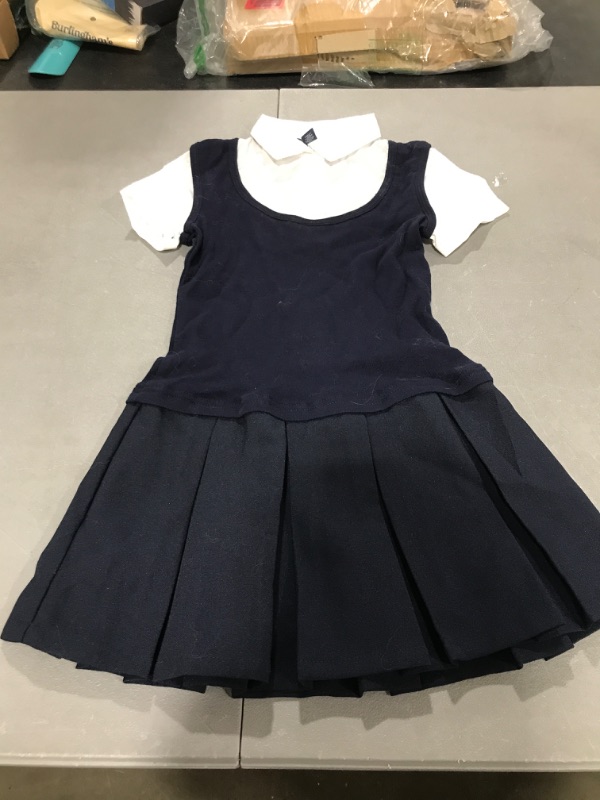 Photo 2 of French Toast Girls' Twofer Pleated Dress Little Girls 6 Navy