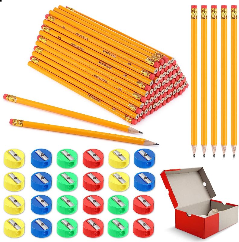 Photo 1 of 124 Pcs Operation Christmas Boxes for Child Include 100 Pcs Wood Pencils Bulk and 24 Pcs Pencil Sharpener for Classroom Supplies for Kids Teacher Students Gifts Office School Supplies
JUST PENCIL AND SHARPENER 