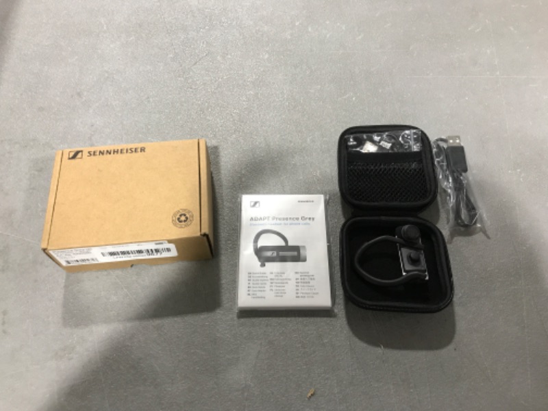 Photo 2 of Sennheiser Presence Grey UC (508342) - Dual Connectivity, Single-Sided Bluetooth Headset for Mobile Device & Softphone/PC Connection, with Carrying Case and USB Dongle (Black)