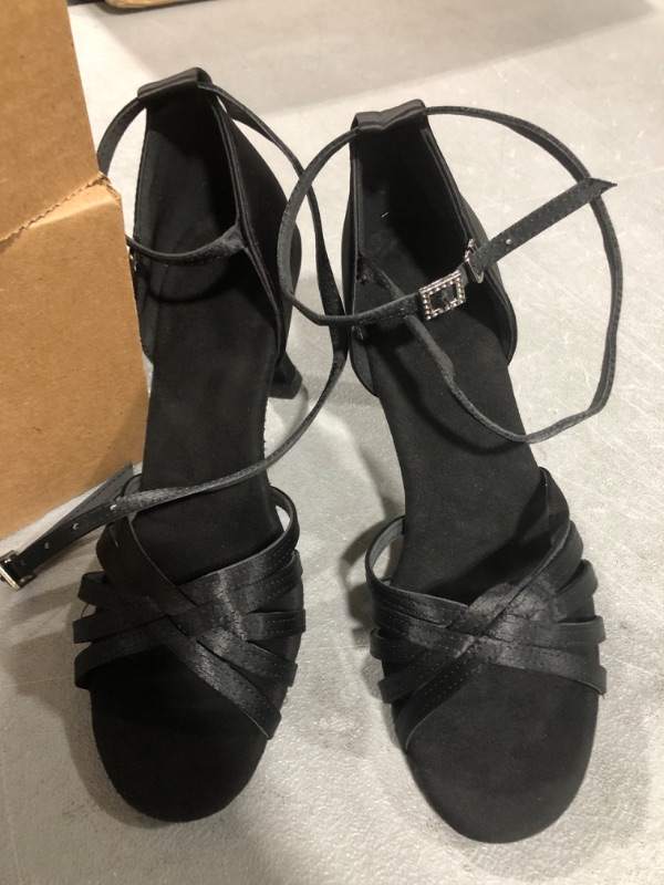 Photo 1 of [Size 6] Suede Bottom Dance Shoes- Ladies Black Heels