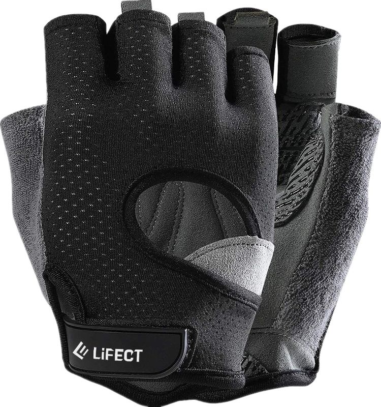 Photo 1 of [Size M] LIFECT Freedom Workout Gloves, Knuckle Weight Lifting Shorty Fingerless Gloves with Curved Open Back, for Powerlifting, Gym, Women and Men
