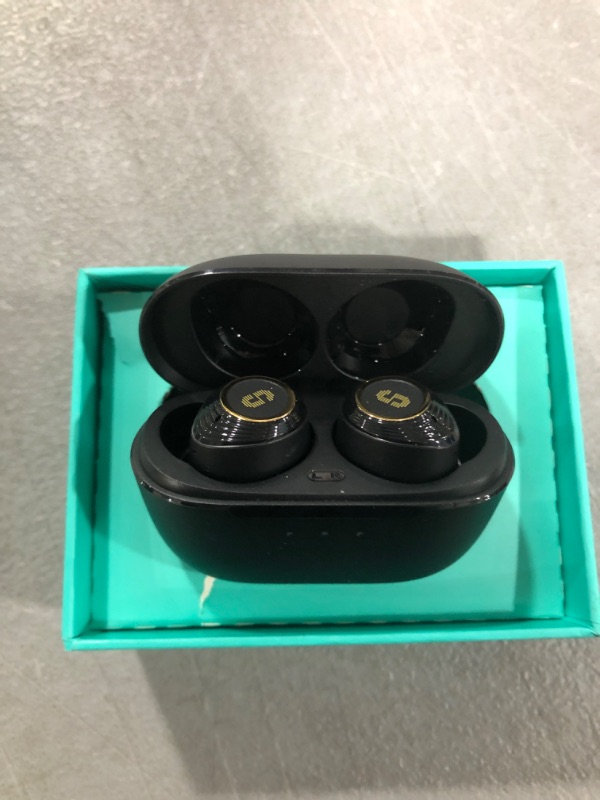 Photo 2 of True Wireless Earbuds Bluetooth V5.0 Headphones Deep Bass Stero Sound Mini Headsets 80H Total Playtime with Charging Case Built-in Mic Earphones for Driving