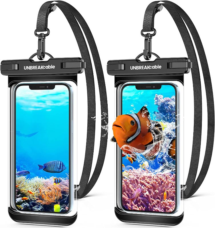 Photo 1 of UNBREAKcable Waterproof Pouch Pouch 2 Packs [Up to 7"]- IPX8 Waterproof Phone Case Dry Bag for Swimming, for iPhone 13 13 Pro Max 12 11 XR XS, SE 2022, SE2020, Samsung S22 S22+ S21 FE, Google-Clear
