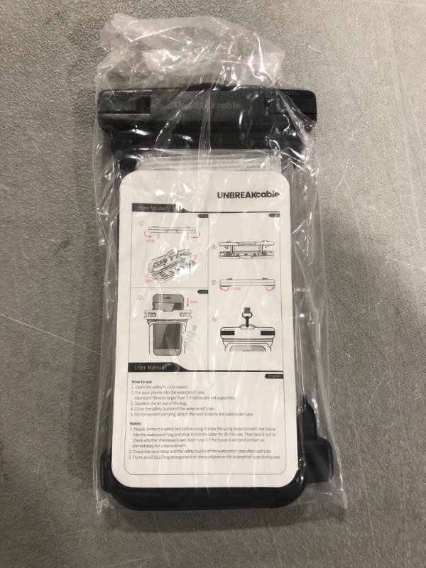 Photo 1 of UNBREAKcable Waterproof Pouch Pouch 2 Packs [Up to 7"]- IPX8 Waterproof Phone Case Dry Bag for Swimming, for iPhone 13 13 Pro Max 12 11 XR XS, SE 2022, SE2020, Samsung S22 S22+ S21 FE, Google-Clear
