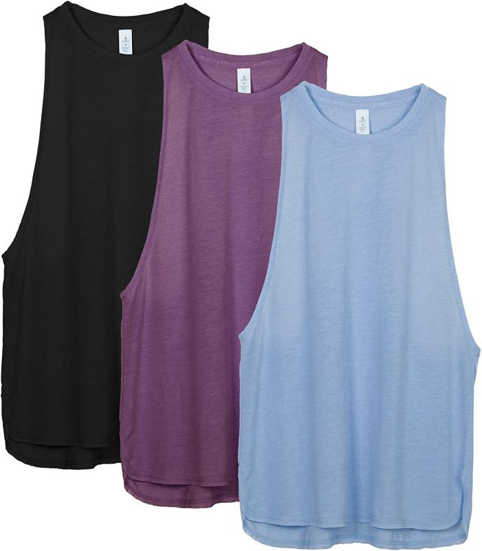 Photo 1 of [Size XL] icyzone Workout Tank Tops for Women - Running Muscle Tank Sport Exercise Gym Yoga Tops Athletic Shirts(Pack of 3)