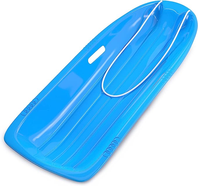 Photo 1 of AGPTEK 47/35/31/26.5/25 Inch Durable Downhill Sprinter Toboggan Snow Sled for Boys Girls Adults with Built-in Handles and Pulling Rope
