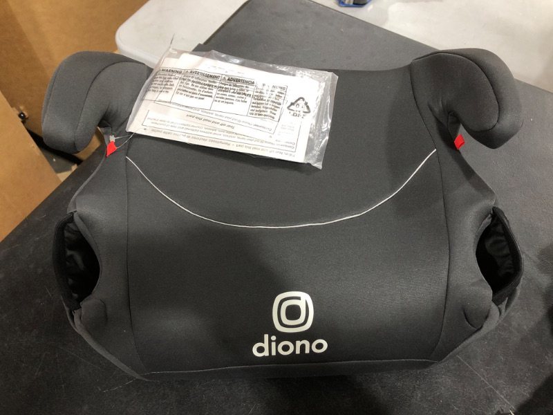 Photo 2 of Diono Solana, No Latch, Single Backless Booster Car Seat, Lightweight, Machine Washable Covers, Cup Holders, Black
