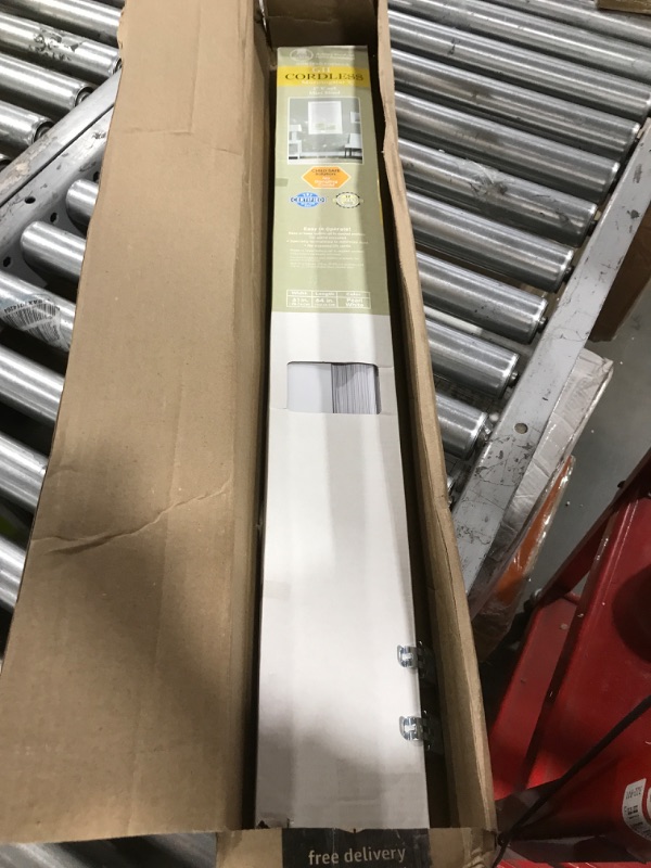 Photo 2 of Achim Cordless Light Filtering Mini Blinds for Windows, Horizontal Vinyl Window Blinds, Shades for Indoor Windows, Inside Mount 1” GII Morningstar Collection, Pearl White, 31” W in x 64” H 31 x 64 in Pearl White