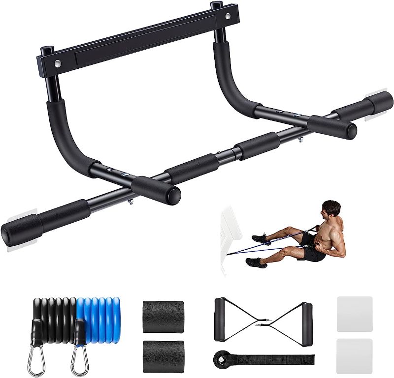 Photo 1 of Ally Peaks Pull Up Bar for Doorway | Thickened Steel Max Limit 440 lbs Upper Body Fitness Workout Bar| Multi-Grip Strength for Doorway | Indoor Chin-Up Bar Fitness Trainer for Home Gym Portable
