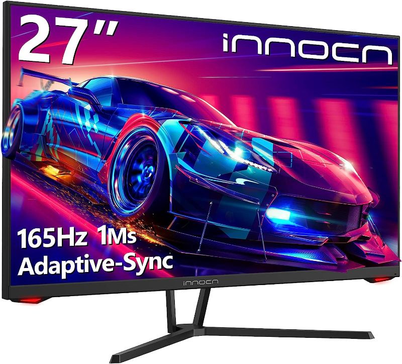 Photo 1 of INNOCN 27" Gaming Monitor 165Hz / 144Hz / 120Hz 1920 x 1080P FHD 1ms Fast IPS G-Sync Compatible HDMI DisplayPort 99% sRGB LED Computer PC Gaming Monitor, Eye Care, VESA Mountable, Black - 27G1G 