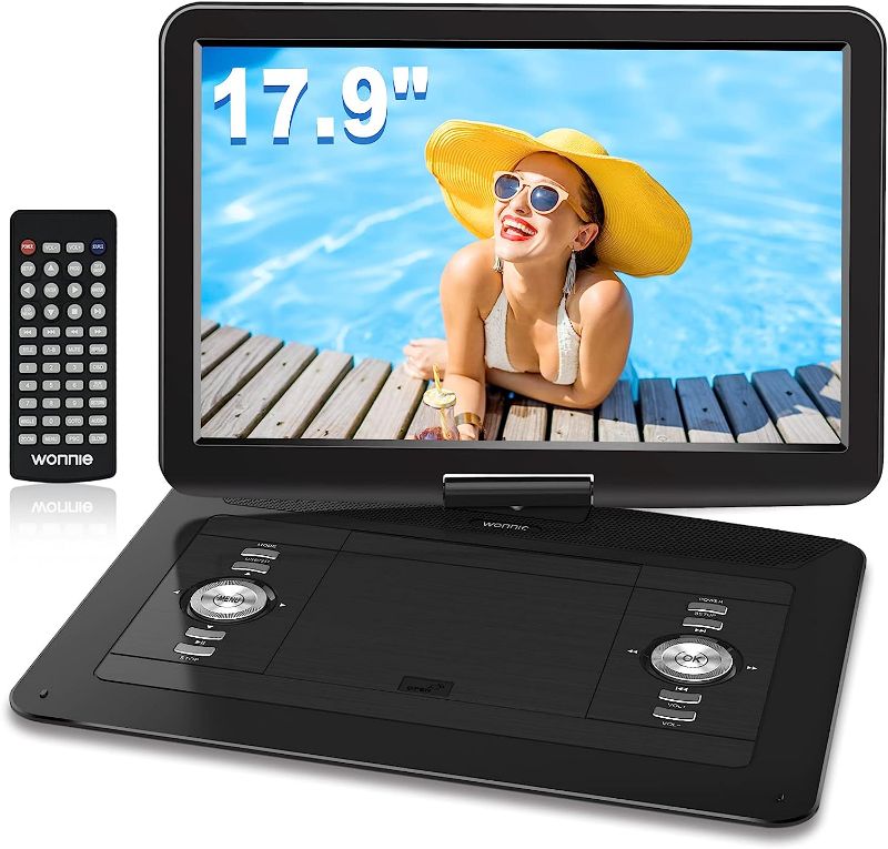 Photo 1 of WONNIE 17.9’’ Large Portable DVD/CD Player with 6 Hrs 5000mAH Rechargeable Battery, 15.4‘’ Swivel Screen?1366x768 HD LCD TFT, Regions Free, Support USB/SD Card/ Sync TV , High Volume Speaker 