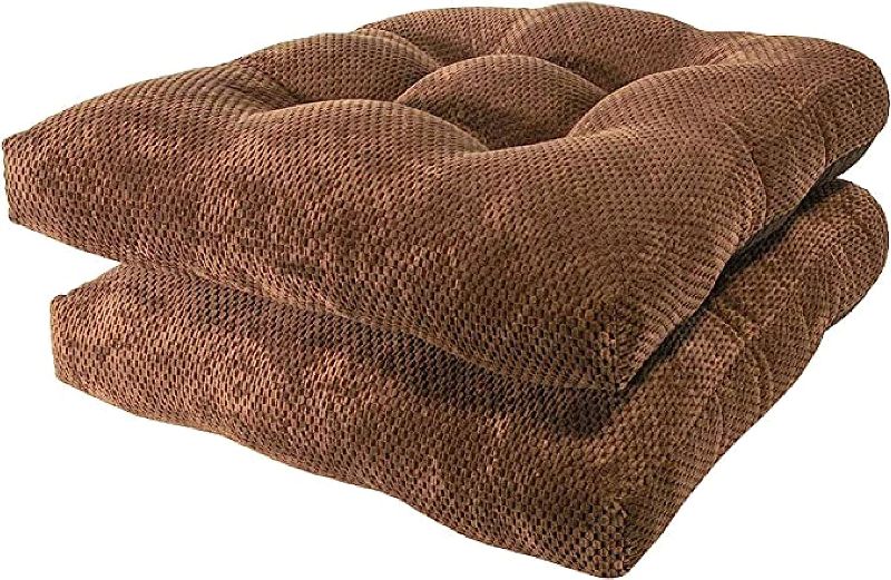 Photo 1 of Arlee Non-Skid Chair pads, 16x16 Inches each, Chocolate Brown