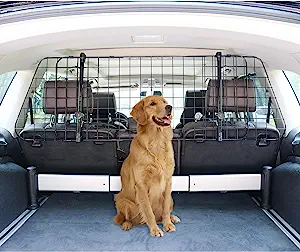 Photo 1 of Amazon Basics Adjustable Dog Car Barrier - 16-Inch, Black
