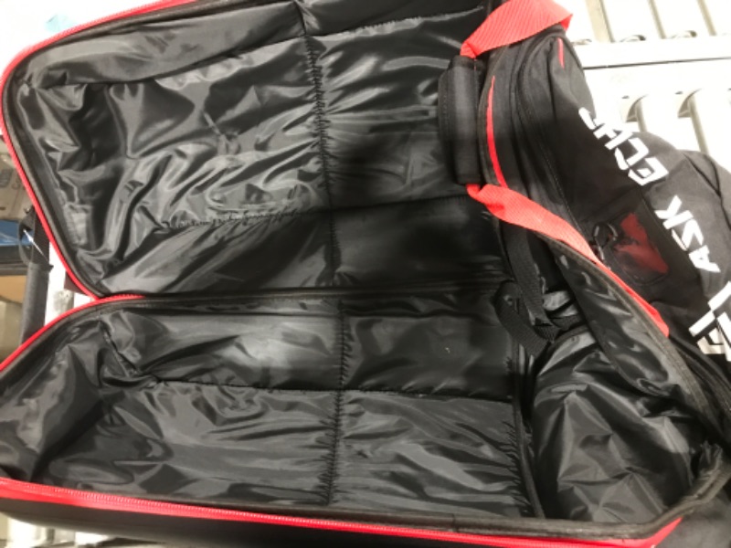 Photo 1 of ASK ECHO Golf Travel Cover for Golf Bag with ABS Hard Top, Protect Travel Bag, with Wheels Red