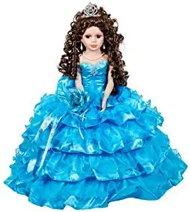 Photo 1 of COLOR RED Kinnex Collections by Amanda 18" Porcelain Quince Anos Quinceanera Umbrella Last Doll Muneca Centerpiece ~ KK18729
