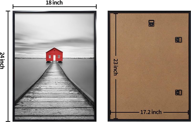 Photo 1 of 18x24 Poster Frame  Black Picture Frame for Horizontal or Vertical Wall Mounting, Durable and Scratch-proof