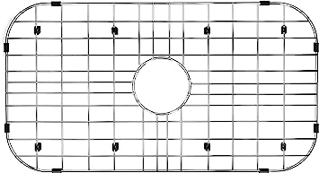 Photo 1 of Alonsoo Sink Grid Sink Protectors, Kitchen Sink Grid Centered Drain with Corner Radius, Stainless Steel
