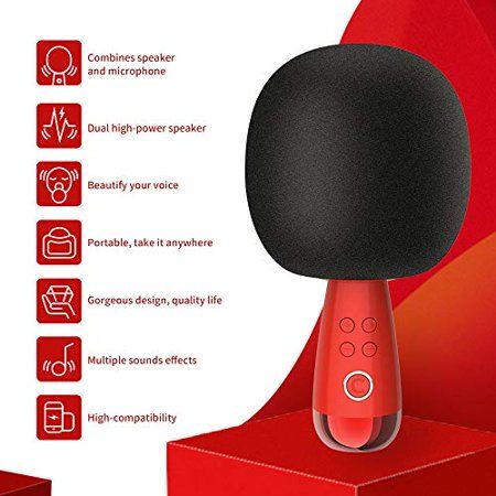 Photo 1 of CALF Bluetooth Wireless Karaoke Microphone with Speaker Changba Microphone Portable Handheld Microphone Karaoke Machine for Android/iPhone/PC G2