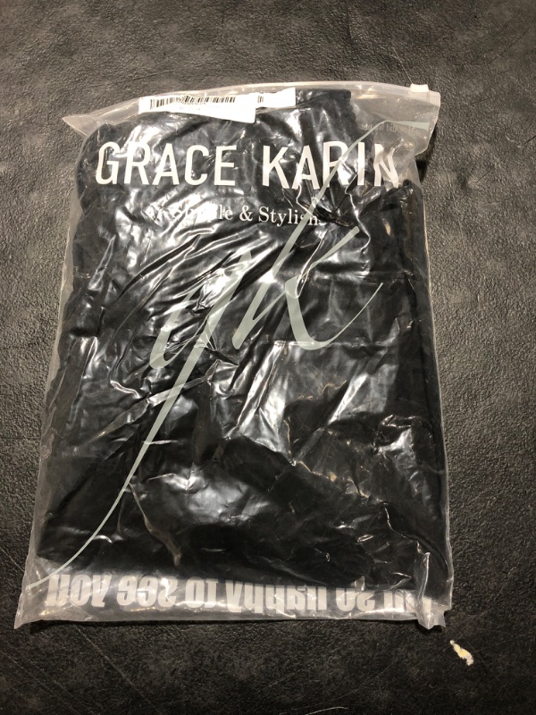 Photo 2 of GRACE KARIN Women's Cropped Paper Bag Waist Pants with Pockets Large Black