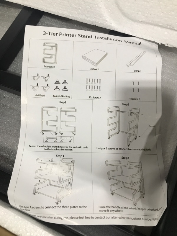 Photo 1 of 3-Tier printer shelf