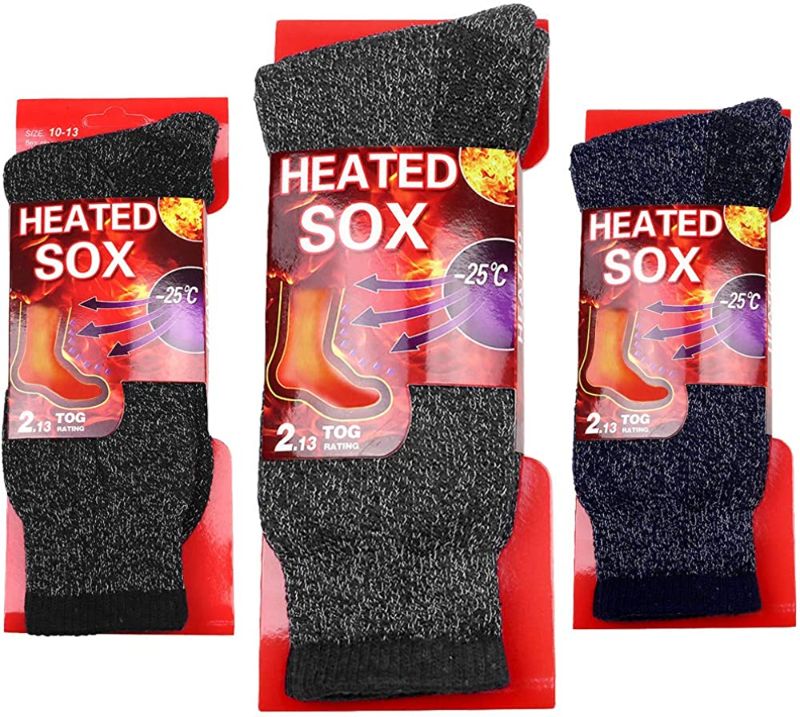 Photo 1 of 3-Pack Men's Winter Thermal Socks Heated Sox Ultra Warm Best for Out Door Activities