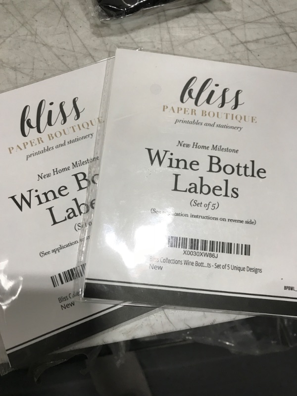 Photo 2 of 2 packs of Bliss Collections Wine Bottle Milestone Labels, Housewarming Gifts For New Home for Celebrating Special Moments - Set of 5 Unique Designs
