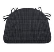 Photo 1 of  Plaid Non Slip Kitchen Seat Cushion with Ties High Density Foam Chair Pads with Machine Washable Cover, 17 x 16.5 inches, Blue Charcoal - 1 