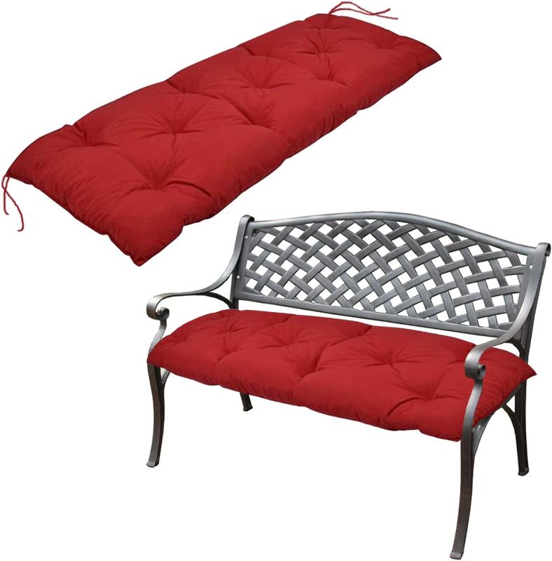 Photo 1 of Yddsky Indoor/Outdoor Bench Cushion, Swing Cushion,2/3 seat Thick Outdoor Garden Bench Seat Cushion Backrest Waterproof Bench Pad (59 X 19.6 in,Red)
