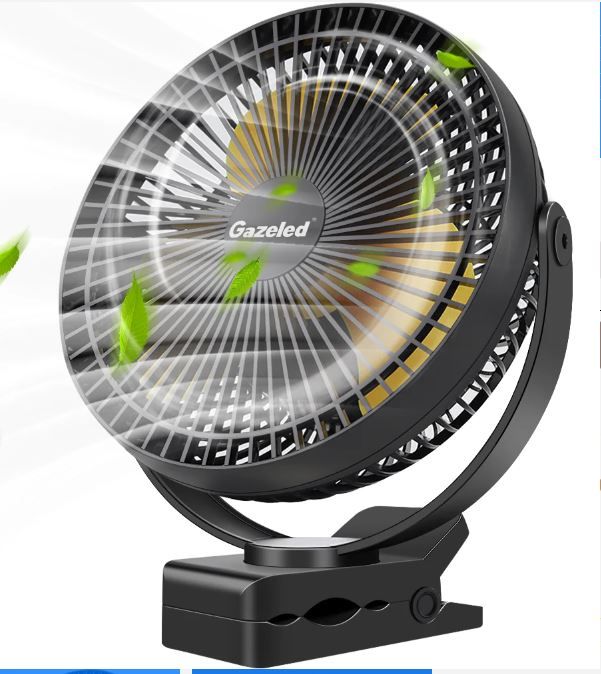 Photo 1 of Clip on Fan Battery Operated, 8 Inch 10000mAh Rechargeable Fan, 4 Speeds & 10W Fast Charging, Portable Cooling USB Fan for Baby Stroller Golf Cart Car Gym 