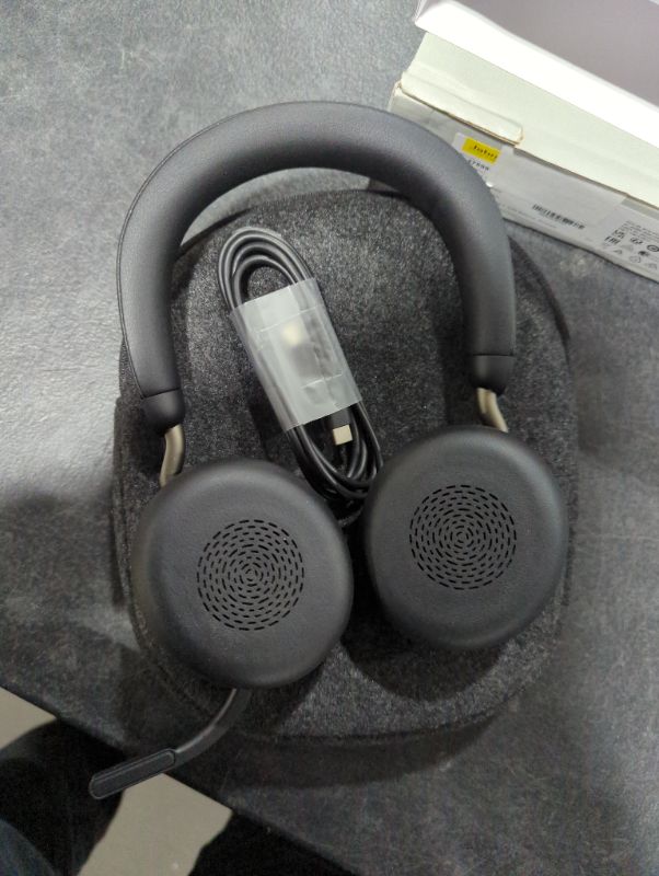 Photo 1 of Jabra Evolve2 75 PC Wireless Headset with 8-Microphone Technology - Dual Foam Stereo Headphones with Adjustable Advanced Active Noise Cancelling, USB-A Bluetooth Adapter and UC Compatibility - Black 