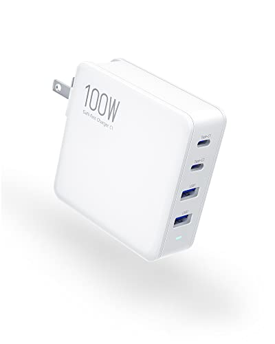 Photo 1 of 100W USB C Wall Charger: TUNNU GaN PD Fast Charging Block Type C Multiport Power Adapter - 4 Ports for USB C Laptop Smartphone - Compatible with MacBo
