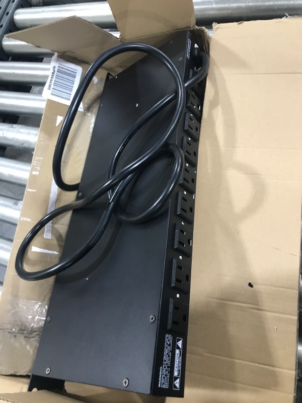 Photo 2 of PDU Power Strip Surge Protector - 150 Joules,9 Outlet Strips Surge Protector z - Heavy-Duty Electric Extension Cord Strip - 1U Rack Mount Protection Power Outlet Strip - 9 Front Switch - Pyle PDBC70 With Power Switches