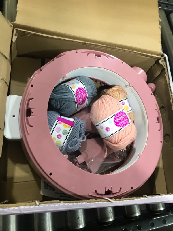 Photo 2 of 48 Needles Knitting Machines with Row Counter, Smart Weaving Loom Knitting Round Loom for Adults/Kids, Knitting Board Rotating Double Knit Loom Machine Kits Pink White 48 Needles