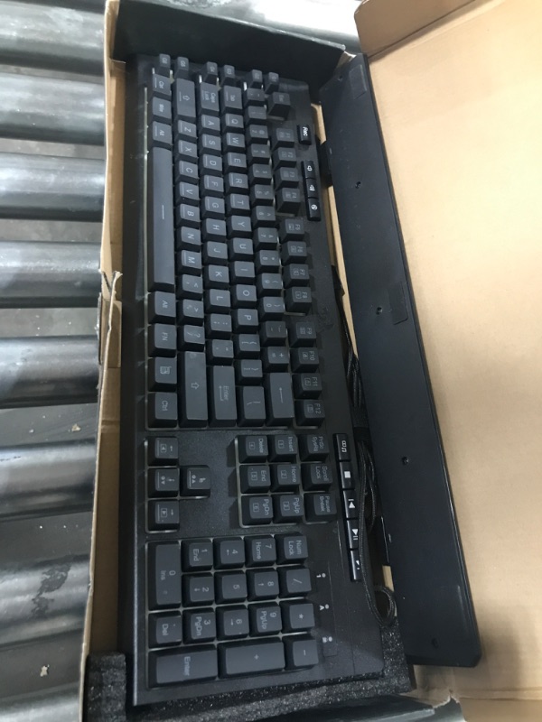 Photo 2 of Redragon K512 Shiva RGB Backlit Membrane Gaming Keyboard with Multimedia Keys, Linear Mechanical-Feel Switch, 6 Extra On-Board Macro Keys, Dedicated Media Control, Detachable Wrist Rest Black