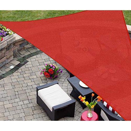 Photo 1 of AsterOutdoor Sun Shade Sail Triangle 10 X 10 X 10 UV Block Canopy for Patio Backyard Lawn Garden Outdoor Activities Terra
