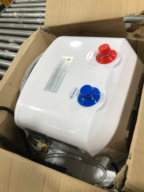 Photo 2 of 110V-120V 1.5Kw Electric Tank Hot 2.5 Gallon Water Heater Storage?Small Under Sink Counter RV TR Endless Trailer Kitchen Compact Point-of-Use,1 PCs 16” Long 1/2”FIP Stainless Steel Water Hoses 9.5L