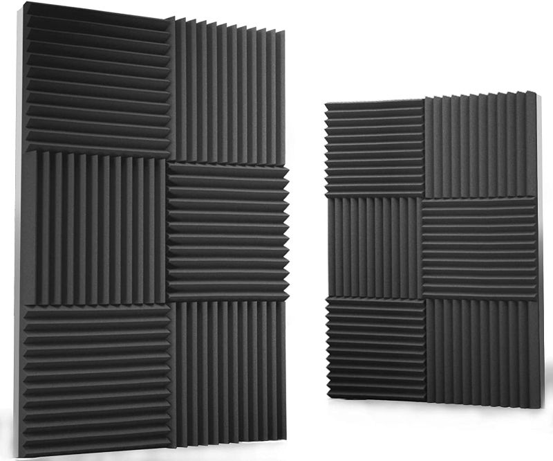 Photo 1 of 24 Pack Acoustic Panels 1 X 12 X 12 Inches - Acoustic Foam - Studio Foam Wedges - High Density Panels - Soundproof Wedges - Charcoal