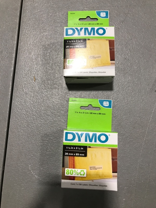 Photo 2 of Dymo, DYM30254, Clear Address Labels, 130 / Roll, Clear - 2 PACK 