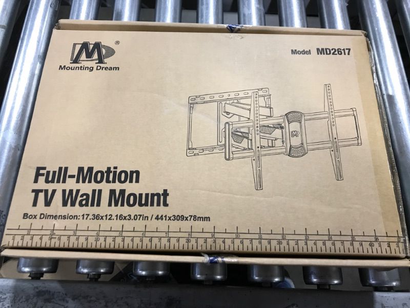 Photo 2 of Mounting Dream UL listed Full Motion TV Wall Mount Swivel and Tilt for Most 42-75 Inch Flat Screen TV, TV Mount Bracket with Articulating Dual Arms, Max VESA 600x400mm, 100 lbs, Fits 16" Studs, MD2617