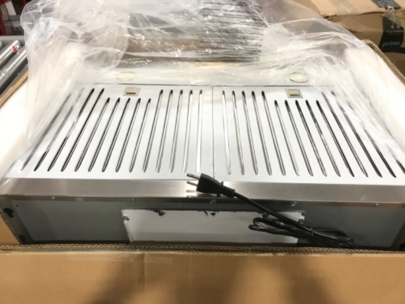 Photo 3 of 30 Inch Under Cabinet Range Hood Kitchen Vent Hood,Built in Range Hood for Ducted in Stainless Steel, 400 CFM with Permanent Stainless Steel Filters 30" 400CFM