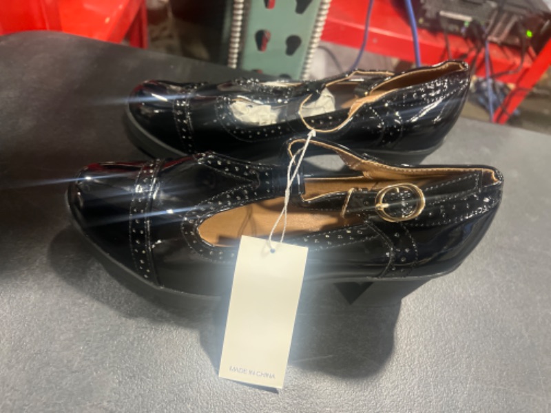 Photo 1 of DADAWEN Women's Classic T-Strap Platform Mid-Heel Square Toe Oxfords Dress Shoes SIZE  8.5 Black