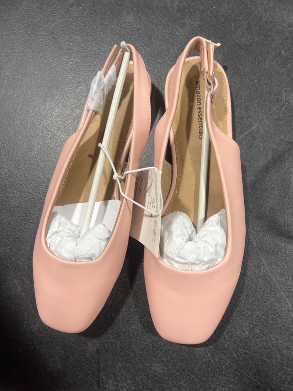 Photo 2 of Amazon Essentials Women's Square Toe Slingback Flats SIZE 6  Dusty Pink