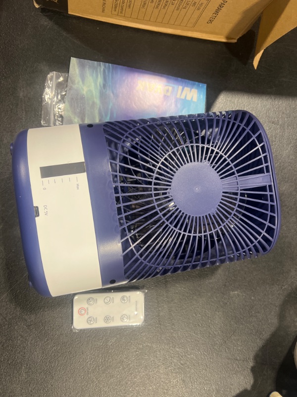 Photo 2 of Evaporative Air Cooler,Personal Mini Air Cooler with Remote & Battery,Portable AC Fan (Dark Blue)