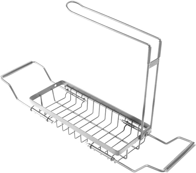 Photo 1 of  Steel Telescopic Sink Rack - Expandable Storage Drain Basket Sponges Caddy for Hygienic Organization-Silver
