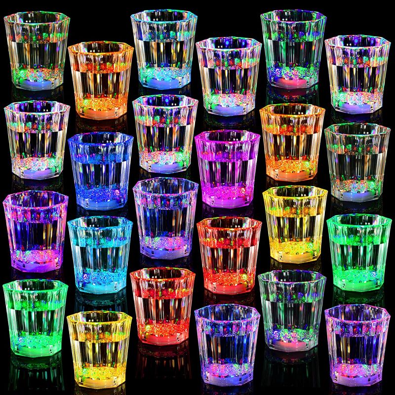 Photo 1 of 24 PCS Light Up Shot Glasses for Party Favors Adults Guests Kids Party Cups Led Shot Glasses Glow in the Dark Party Supplies Birthday Shot Glass Glowing Party Cups for Night Club,Christmas,Halloween
